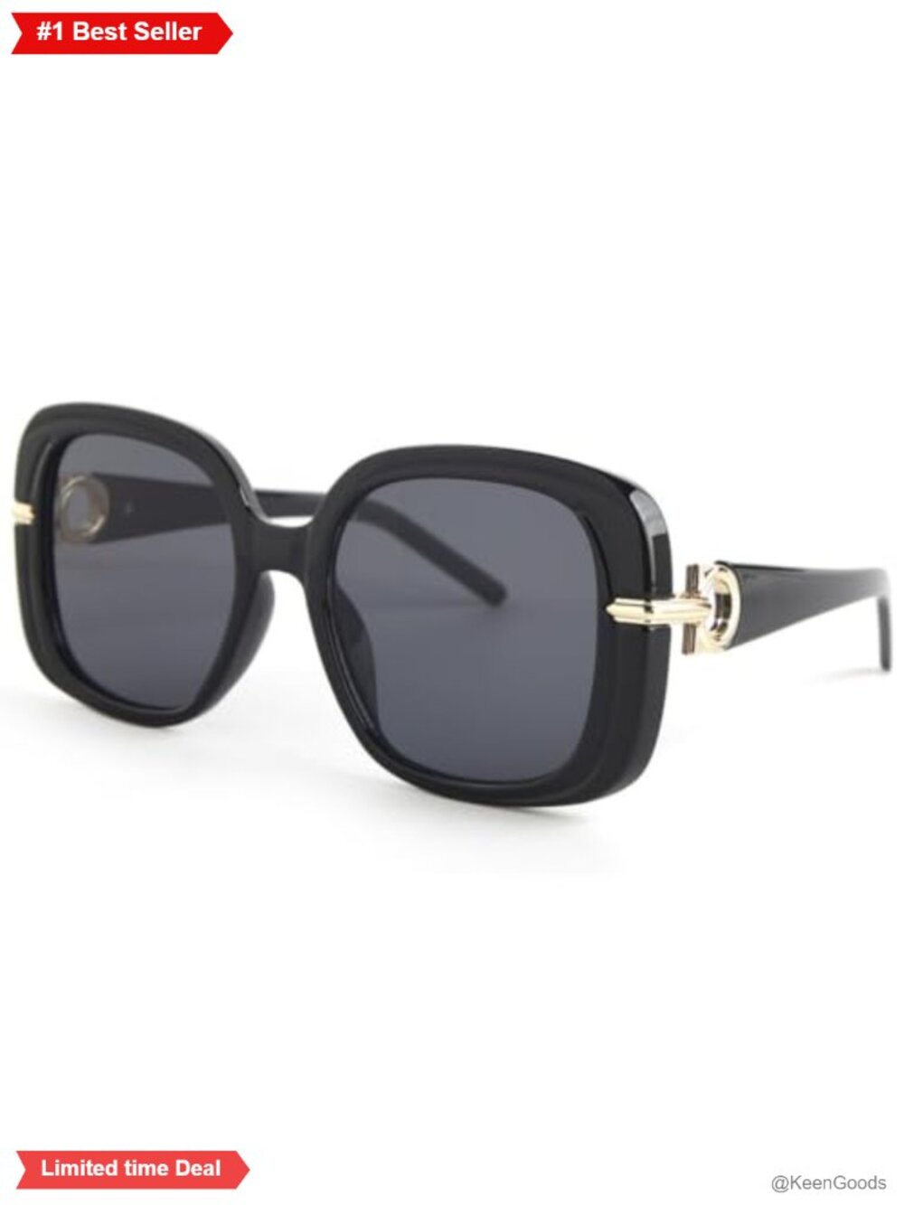 Oversized Square Sunglasses UV400 Thick Frame Retro Unisex